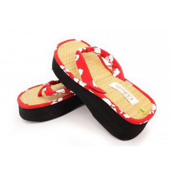 12-pair Straw Sandal Slippers - SL-W208LRD